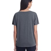 Back view of Ladies’ Triblend Fleck Short-Sleeve V-Neck T-Shirt