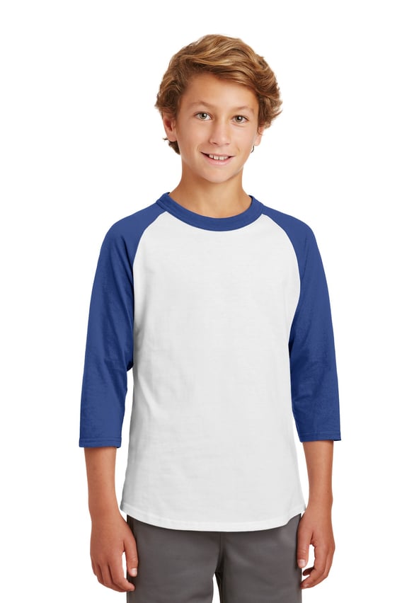 Front view of Youth Colorblock Raglan Jersey