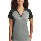 Front view of Women’s PosiCharge ® RacerMesh ® Raglan Heather Block Polo