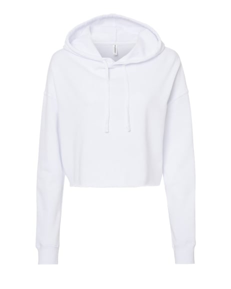 Front view of Women S Lightweight Crop Hooded Sweatshirt