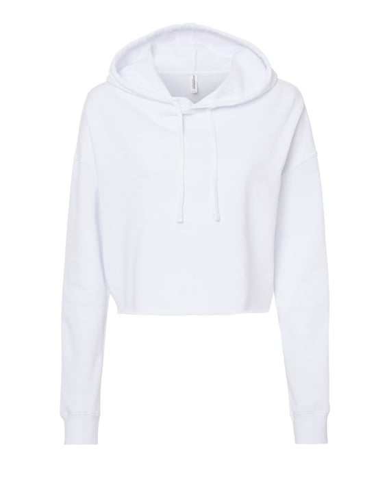 Front view of Women S Lightweight Crop Hooded Sweatshirt