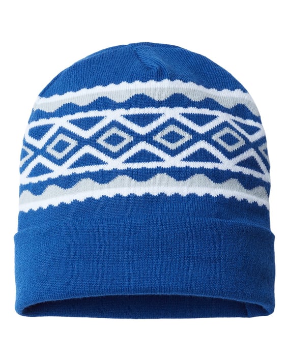Front view of USA- Made Diamond Cuffed Beanie