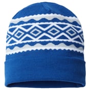 Front view of USA- Made Diamond Cuffed Beanie