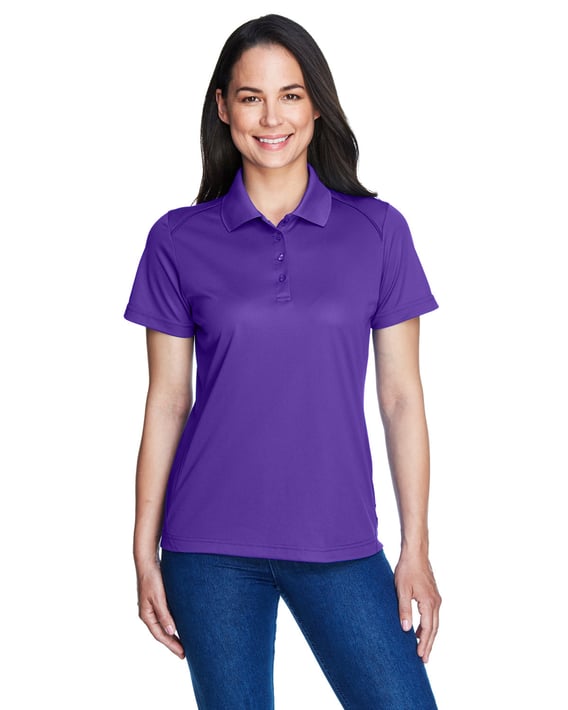 Front view of Ladies’ Eperformance™ Shield Snag Protection Short-Sleeve Polo