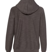 Back view of Women’s French Terry Sport Lace Scuba Hooded Pullover