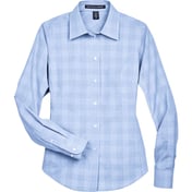 Front view of Women’s Crown Collection® Glen Plaid Woven Dress Shirt