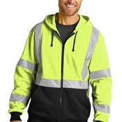 Front view of A107 Class 3 Heavy-Duty Fleece Full-Zip Hoodie