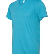 Side view of Triblend V-Neck Short Sleeve Tee