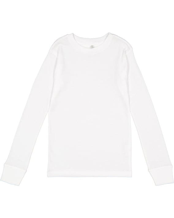 Front view of Youth Baby Rib Pajama Top