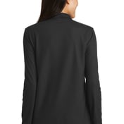 Back view of Ladies Silk Touch Long Sleeve Polo