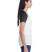 Side view of Ladies’ Tri-Blend Raglan T-Shirt