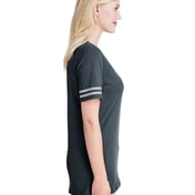 Side view of Ladies’ TRI-BLEND Varsity V-Neck T-Shirt