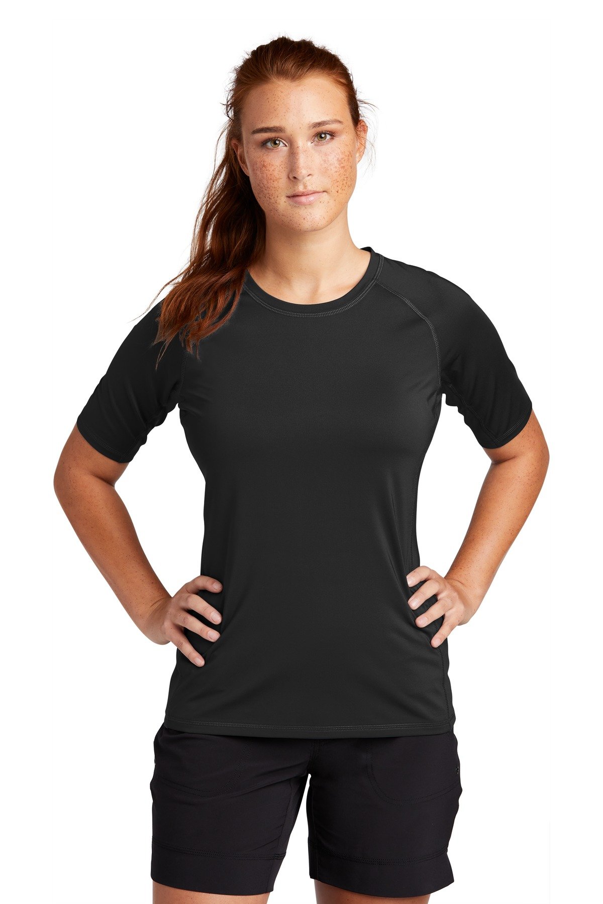 Front view of Ladies Rashguard Tee