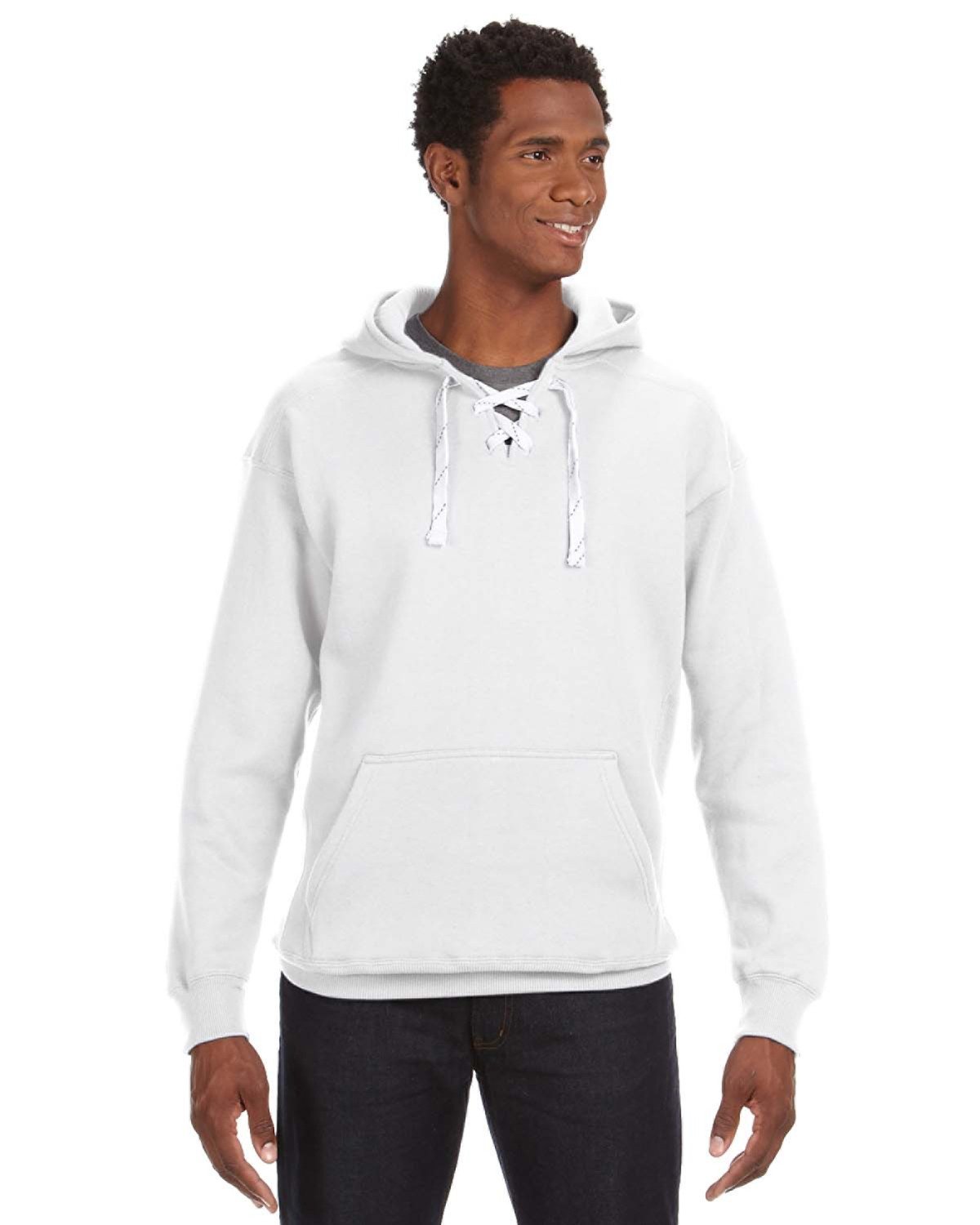 Front view of Adult Sport Lace Hooded Sweatshirt