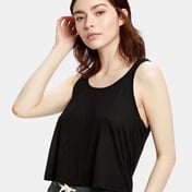 Front view of Women’s Sheer Cropped Racer Tank Top