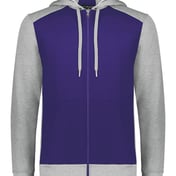 Front view of Eco Revive™ Three-Season Triblend Fleece Full-Zip Hooded Sweatshirt