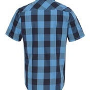 Back view of Buffalo Plaid Short Sleeve Shirt