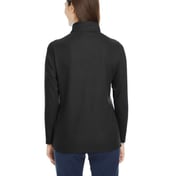 Back view of Women’s Fusion ChromaSoft™ Pique Quarter-Zip Pullover
