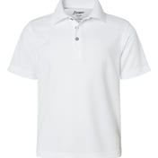 Front view of Youth Saratoga Performance Mini Mesh Polo