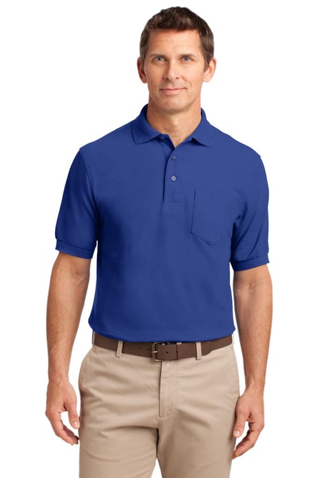 Front view of Tall Silk Touch Polo With Pocket