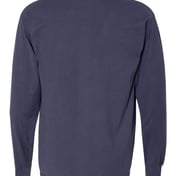 Back view of Garment-Dyed Long Sleeve T-Shirt With A Pocket