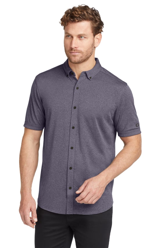 Front view of Gravitate Full-Button Polo
