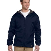 Front view of Fleece Lined Nylon Hooded Jacket