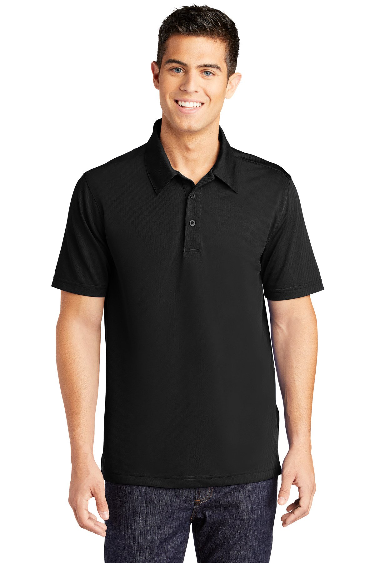 Front view of PosiCharge® Active Textured Polo