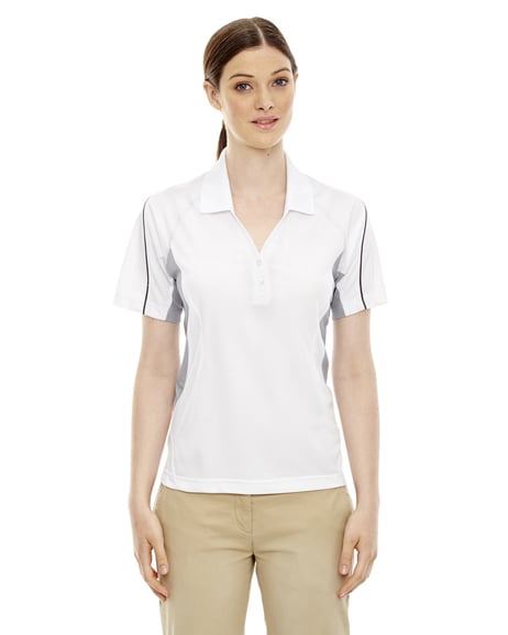Front view of Ladies' Eperformance Parallel Snag Protection Polo With Piping