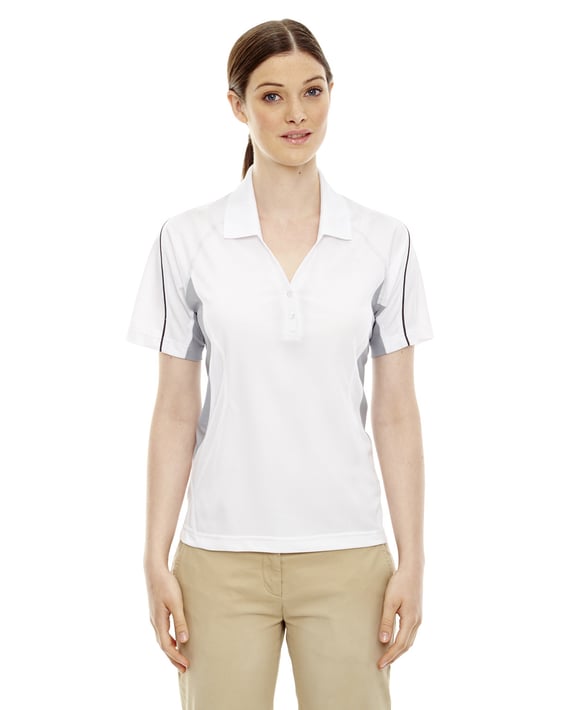 Front view of Ladies’ Eperformance Parallel Snag Protection Polo With Piping