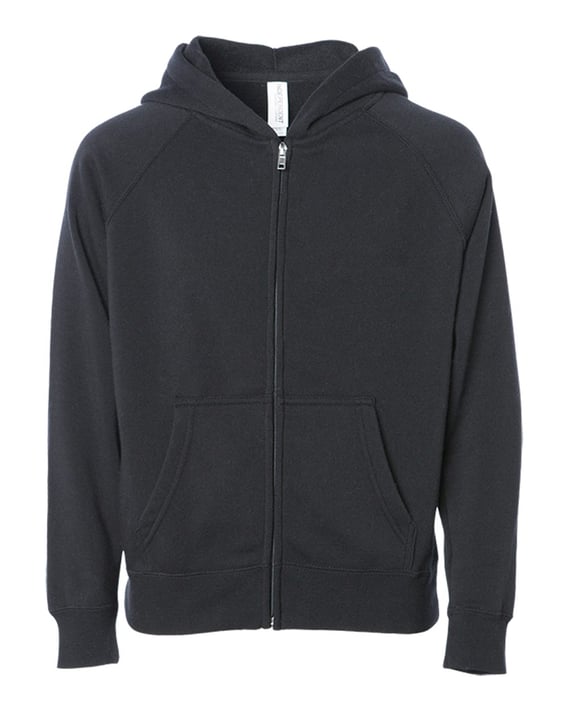Front view of Youth Lightweight Special Blend Raglan Zip Hood