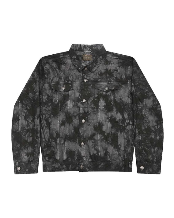 Front view of Tie-Dyed Denim Jacket