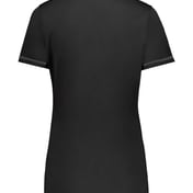 Back view of Women’s Super Soft-Spun Poly V-Neck T-Shirt