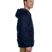 Side view of Fleece Lined Nylon Hooded Jacket