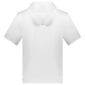 Back view of Fleece Short Sleeve Hooded Pullover