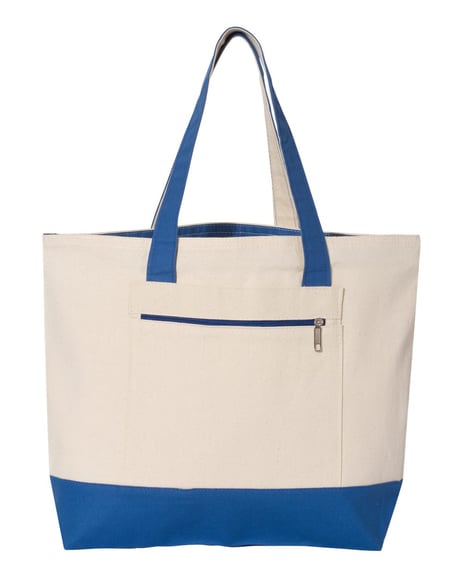 Front view of 19L Zippered Tote