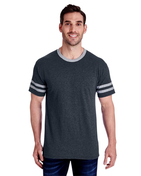 Frontview ofAdult TRI-BLEND Varsity Ringer T-Shirt