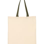 Back view of Economical Tote With Contrast-Color Handles