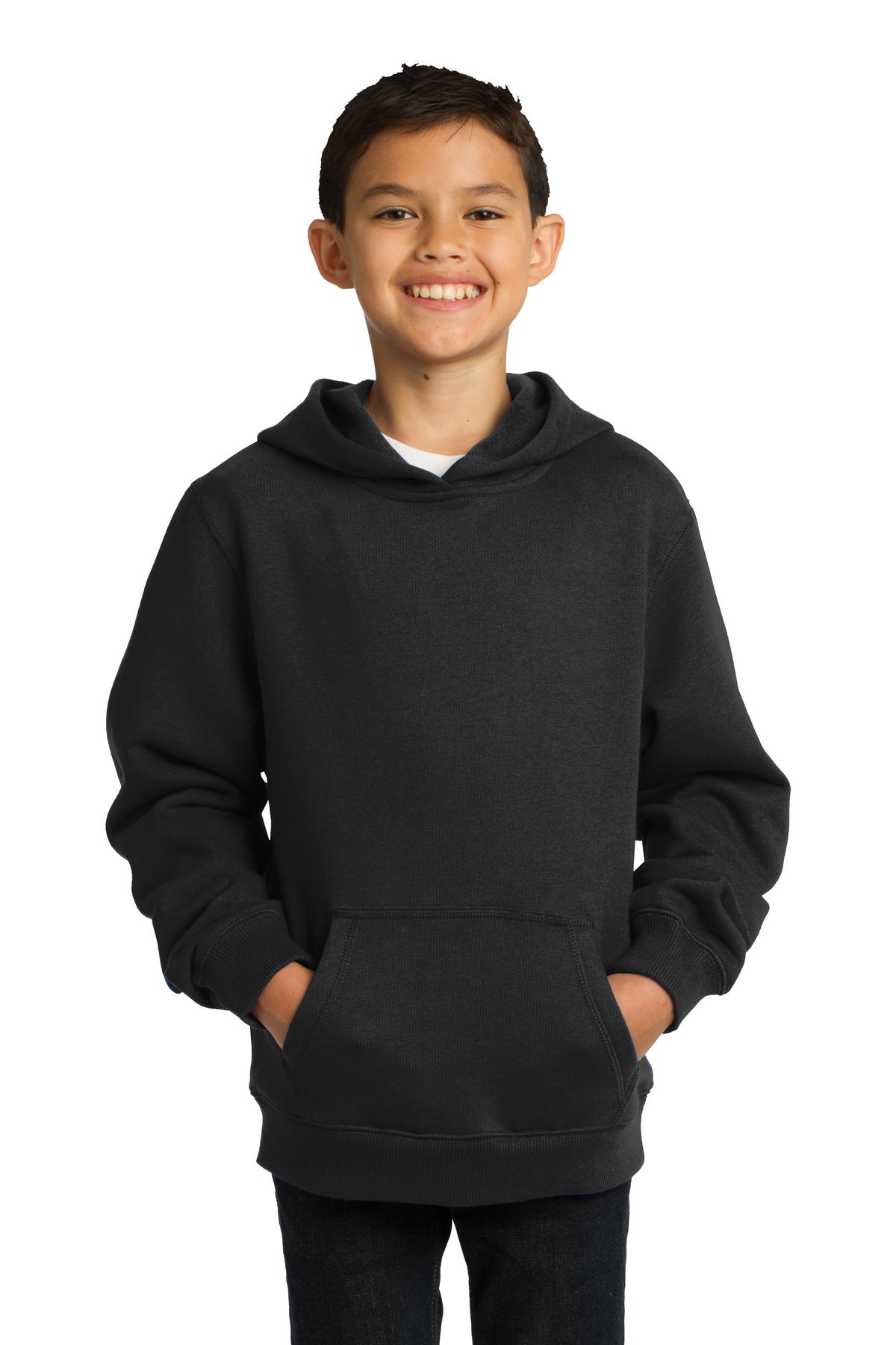 Front view of Youth Pullover Hooded Sweatshirt