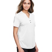 Side view of Women’s JAQ Snap-Up Stretch Performance Polo