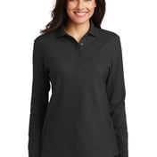 Front view of Women’s Silk Touch Long Sleeve Polo