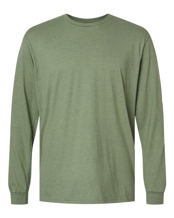 Front view of Softstyle® CVC Long Sleeve T-Shirt