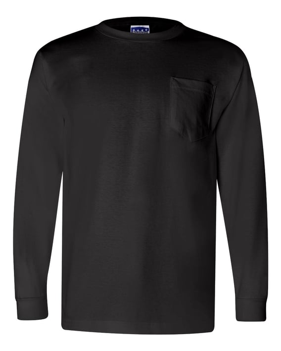 Front view of Union-Made Long Sleeve Pocket T-Shirt