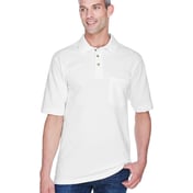 Front view of Adult 6 Oz. Ringspun Cotton Piqué Hort-Sleeve Pocket Polo