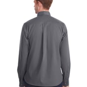 Back view of Men’s Crown Collection Stretch Broadcloth Untucked Shirt