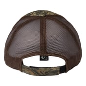 Back view of Washed Brushed Mesh-Back Camo Cap