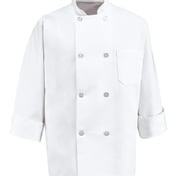 Front view of Eight Pearl Button Chef Coat – Tall Sizes