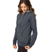 Side view of Women’s Heathered Full-Zip Hooded Sweatshirt