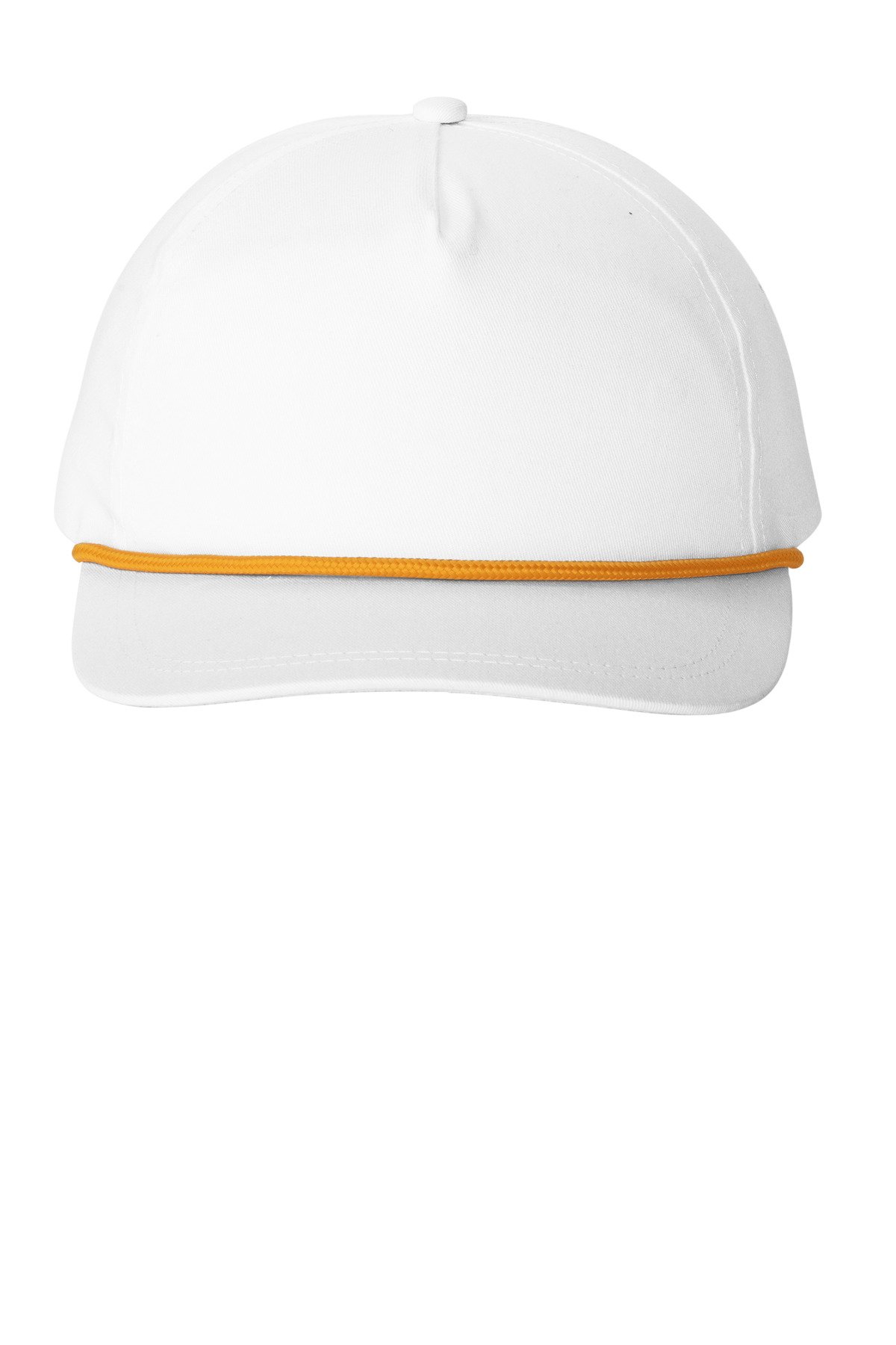 Front view of Snapback Five-Panel Rope Cap