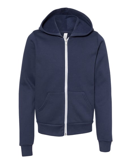 Front view of Youth Sponge Fleece Full-Zip Hoodie